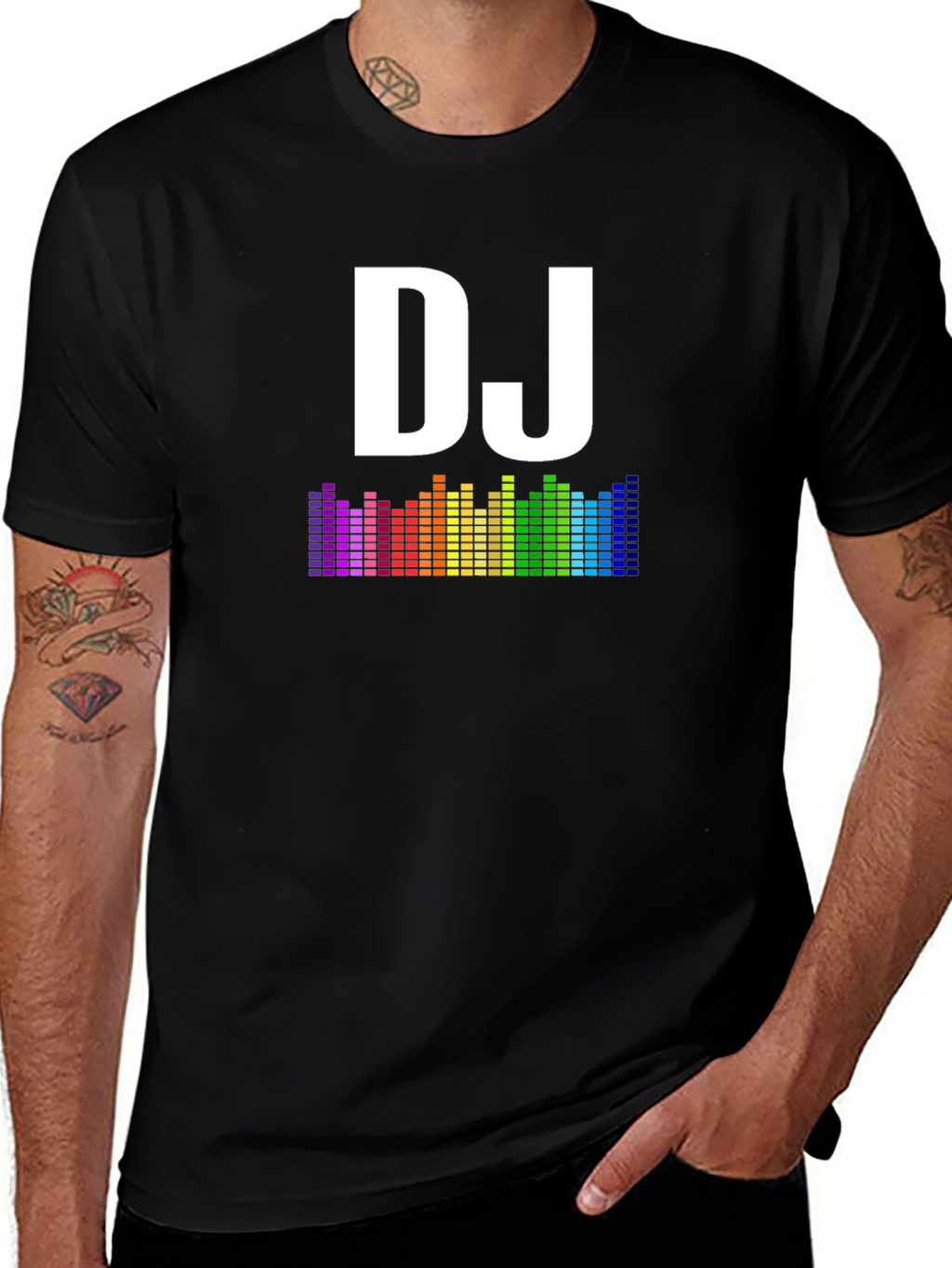 DJ Rainbow Equalizer Graphic T-Shirt