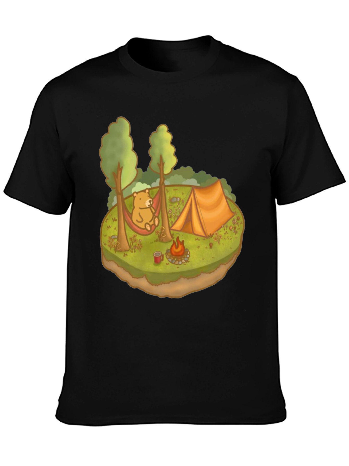 Camping Bear Graphic Tee - Relaxed Outdoor Adventure