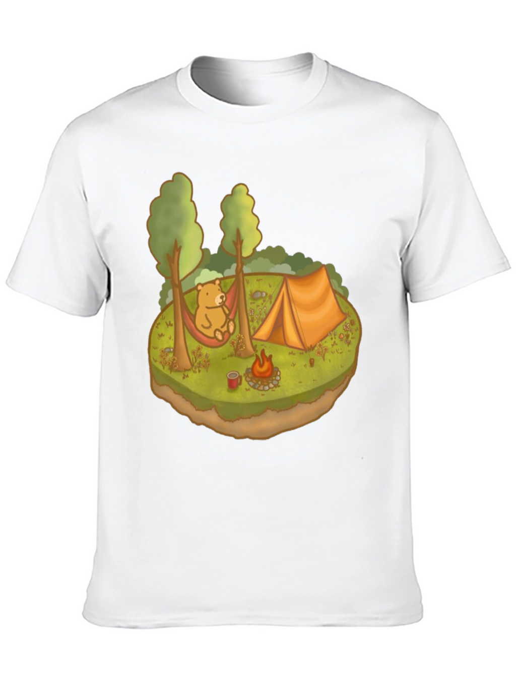 Camping Bear Graphic Tee - Relaxed Outdoor Adventure