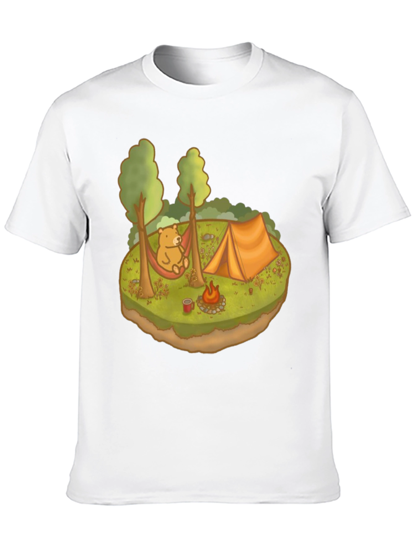 Camping Bear Graphic Tee - Relaxed Outdoor Adventure