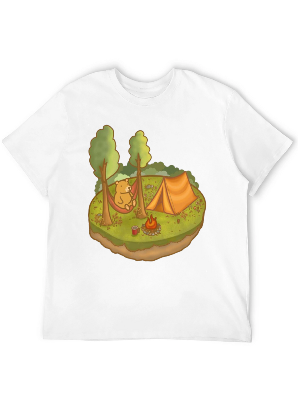Camping Bear Graphic Tee - Relaxed Outdoor Adventure