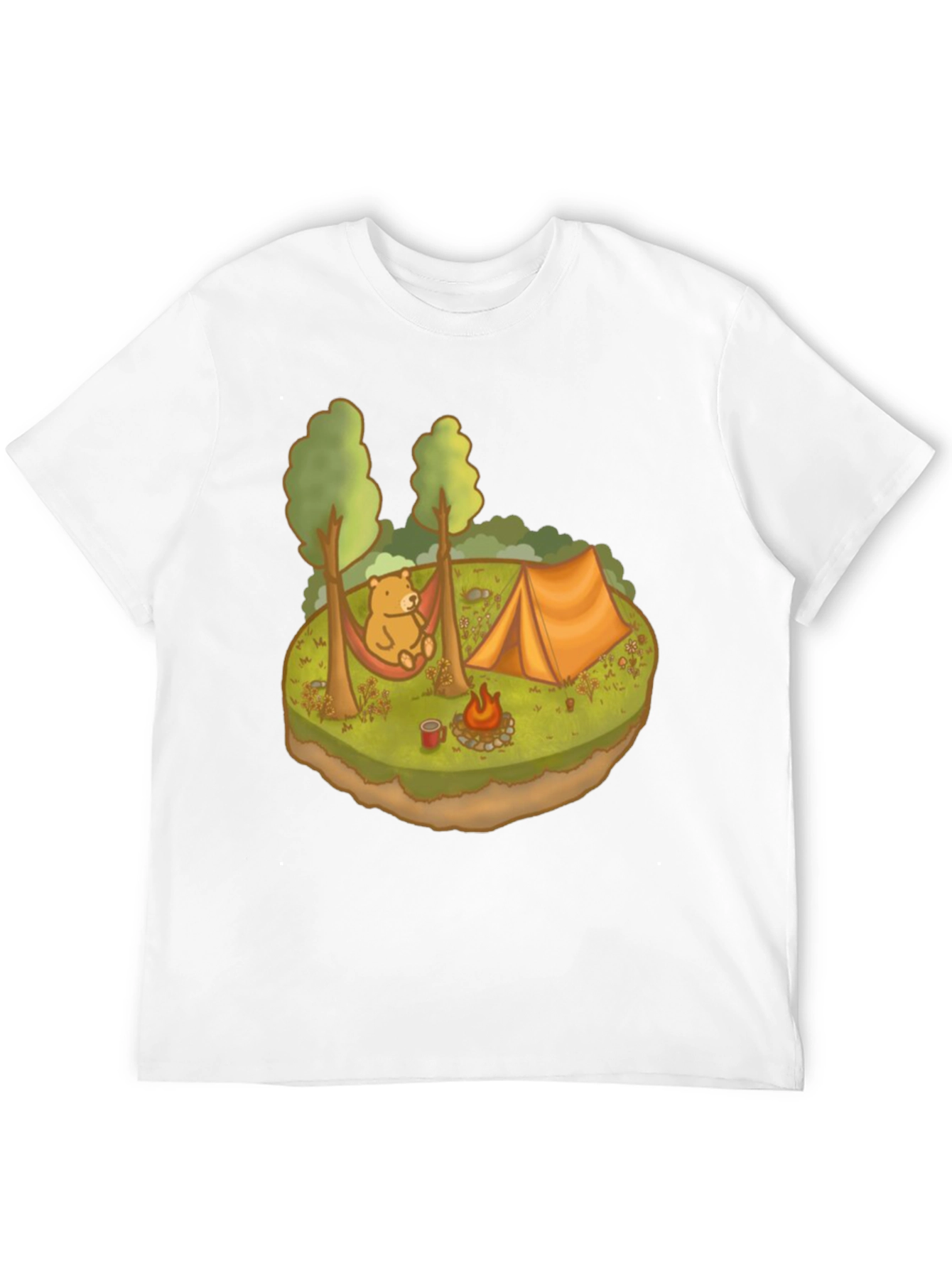 Camping Bear Graphic Tee - Relaxed Outdoor Adventure