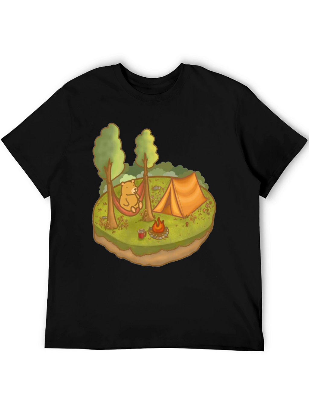 Camping Bear Graphic Tee - Relaxed Outdoor Adventure