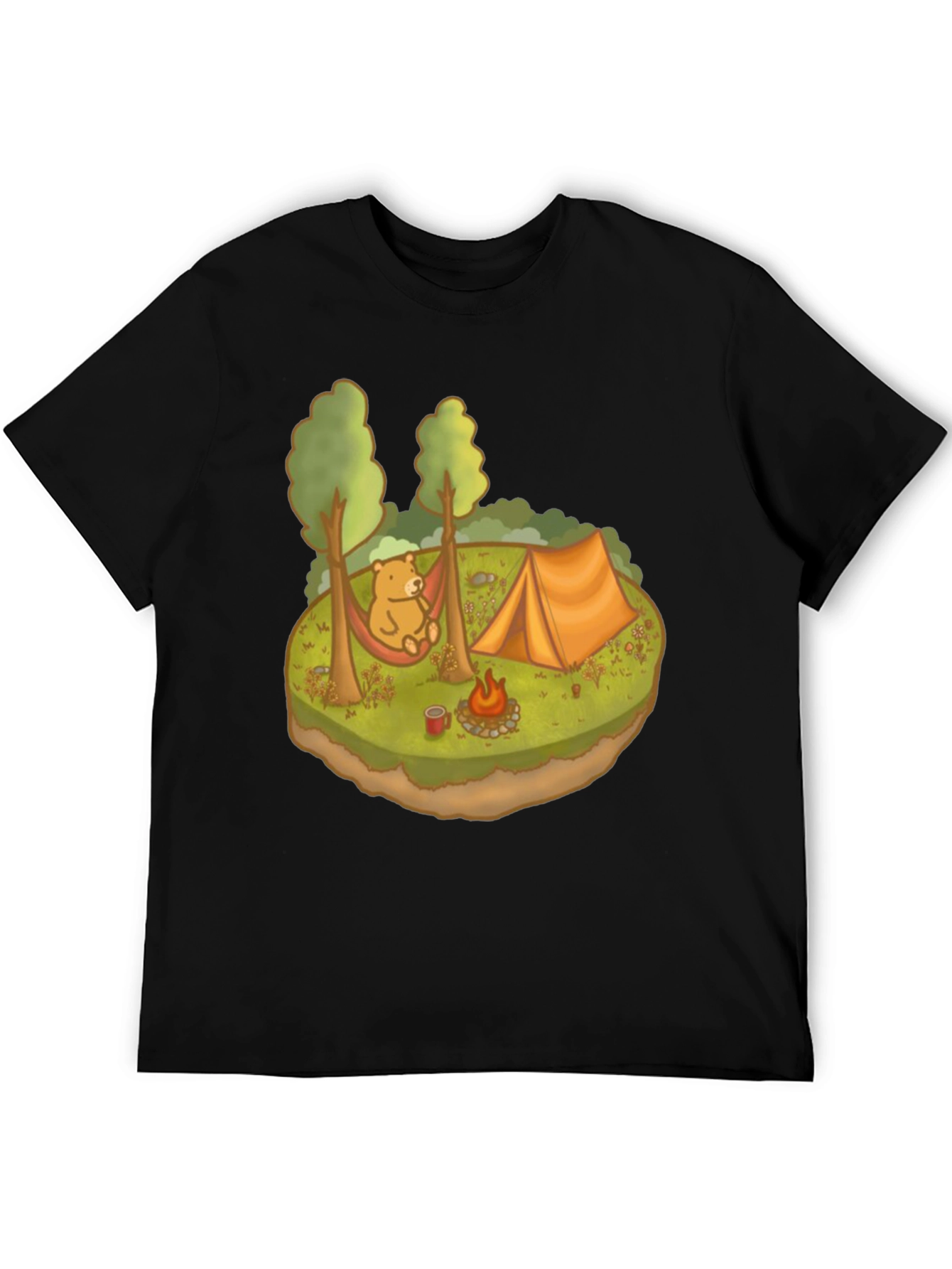 Camping Bear Graphic Tee - Relaxed Outdoor Adventure
