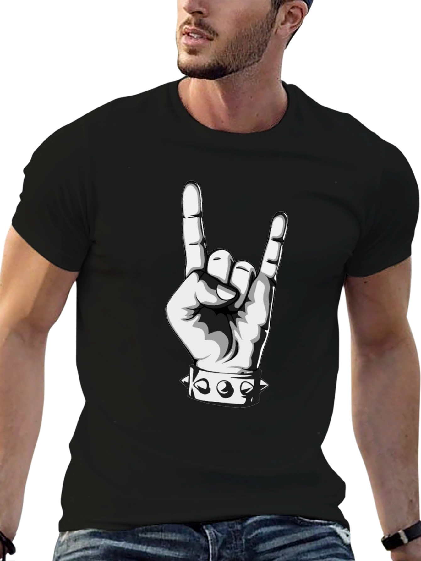 Rock On Hand T-Shirt - Metal Music Tee