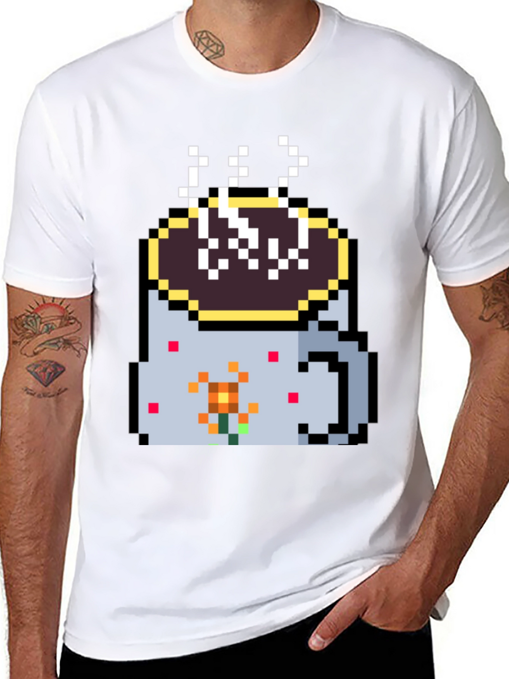 Pixel Coffee Mug Graphic Tee