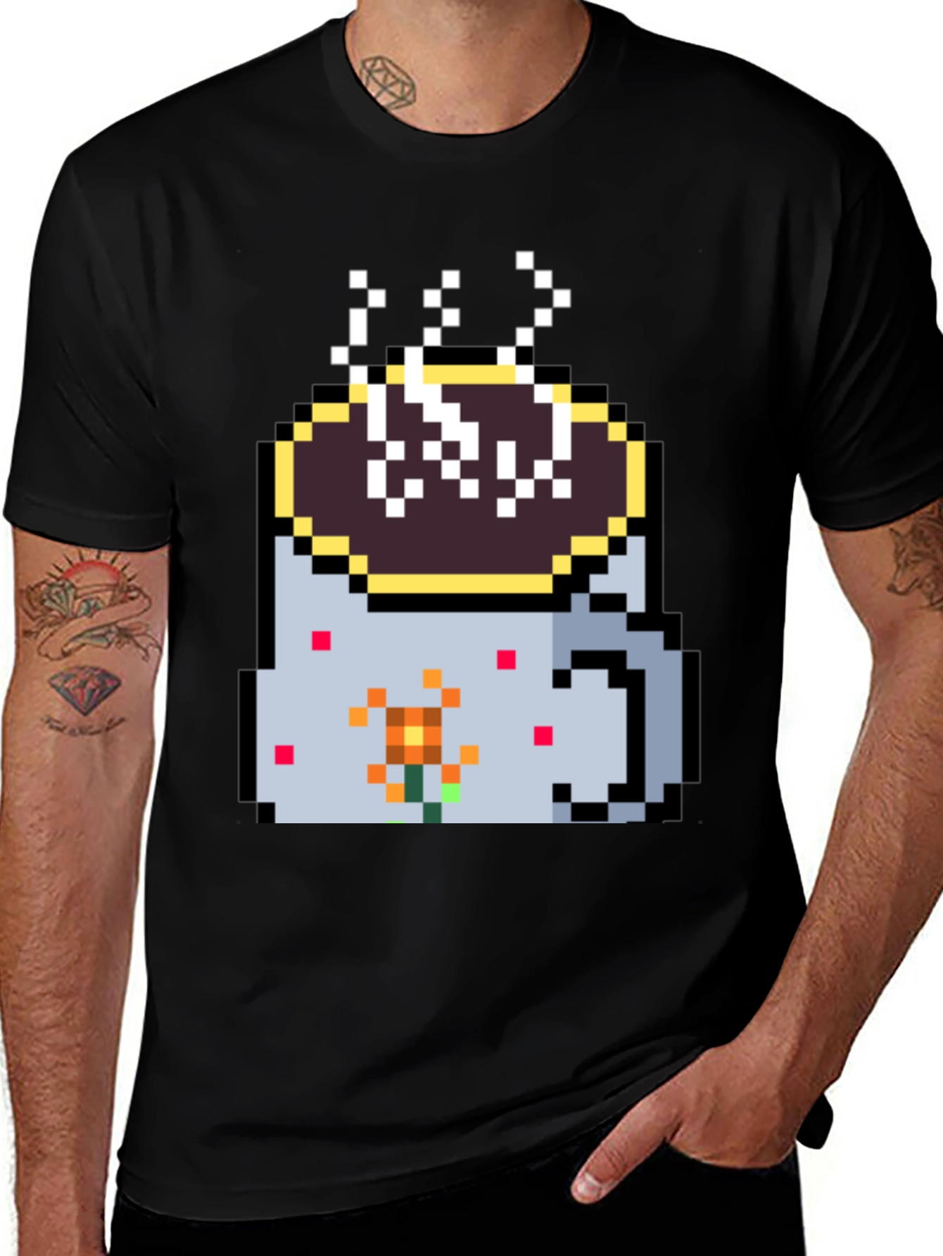 Pixel Coffee Mug Graphic Tee