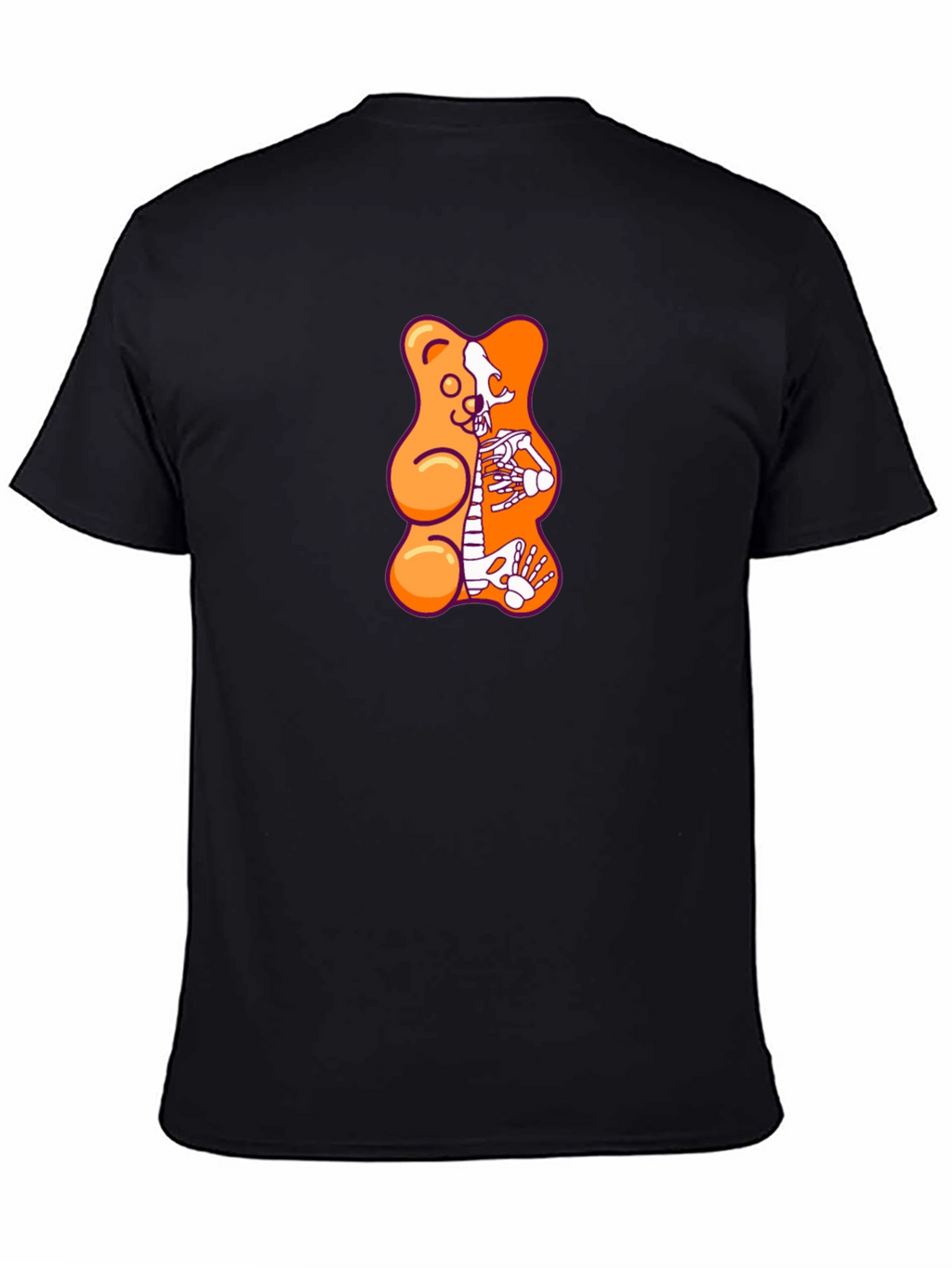 Gummy Bear Skeleton Graphic T-Shirt - Black