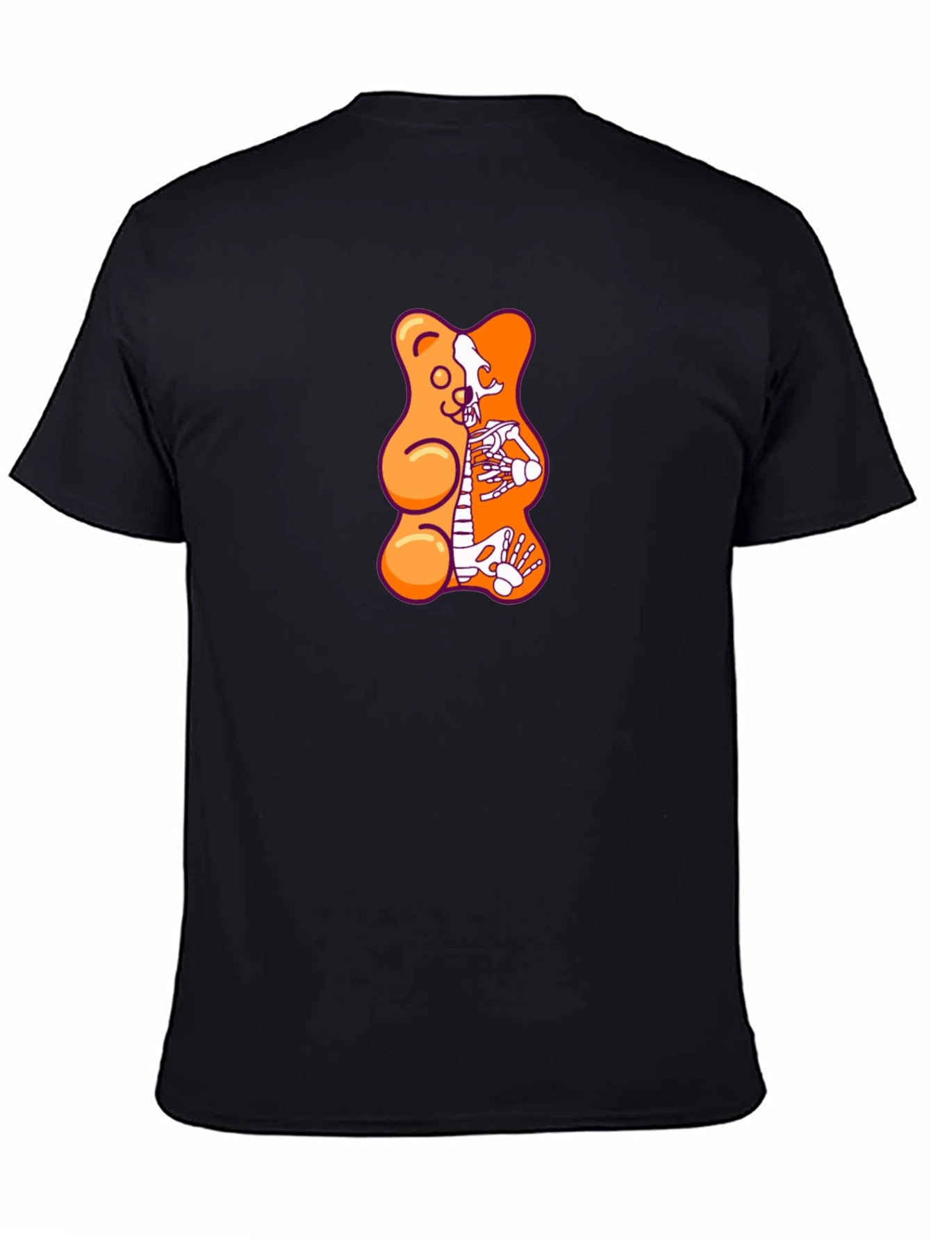 Gummy Bear Skeleton Graphic T-Shirt - Black