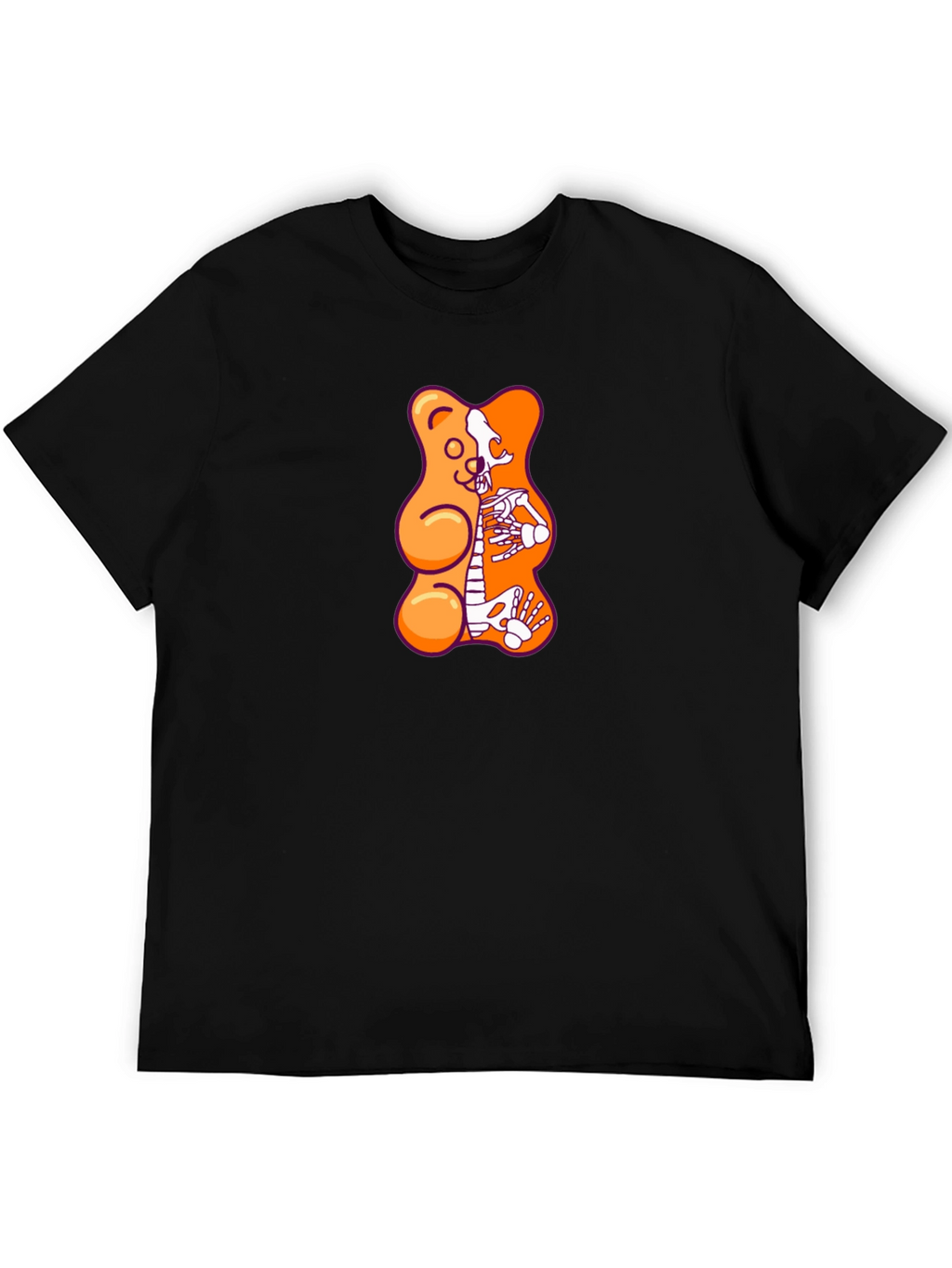 Gummy Bear Skeleton Graphic T-Shirt - Black