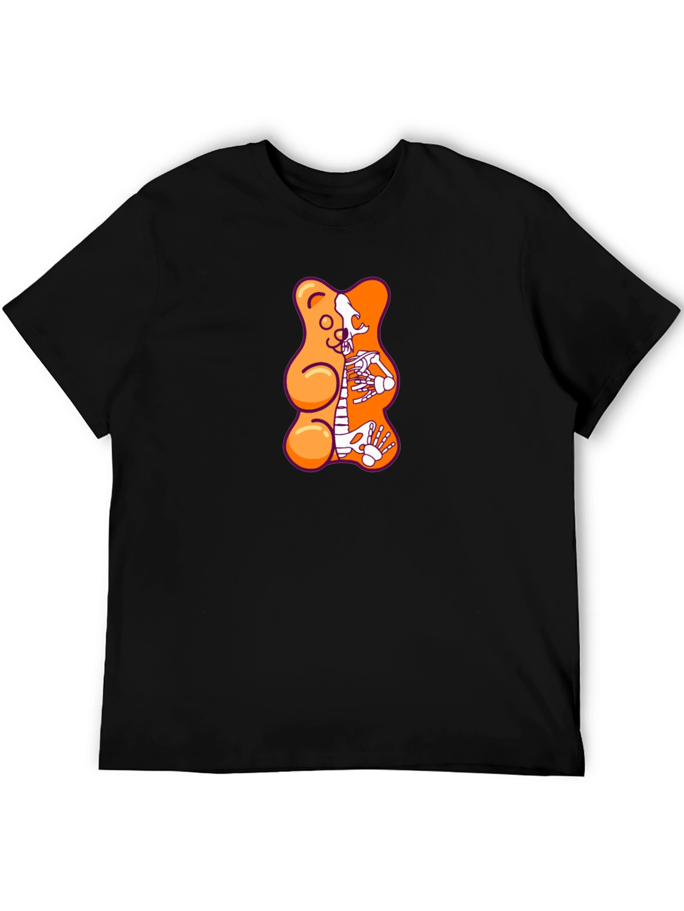 Gummy Bear Skeleton Graphic T-Shirt - Black