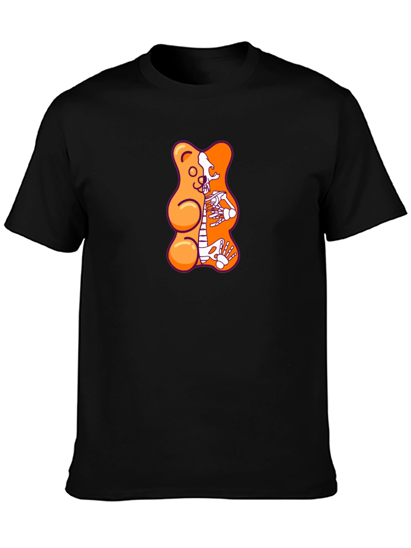 Gummy Bear Skeleton Graphic T-Shirt - Black