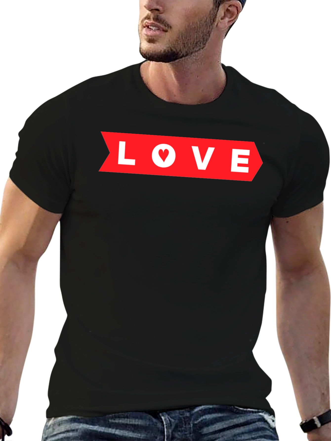 Love Arrow Graphic Tee - Black Heart Detail