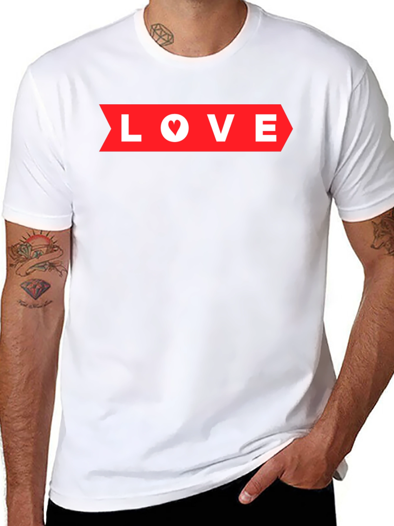 Love Arrow Graphic Tee - Black Heart Detail