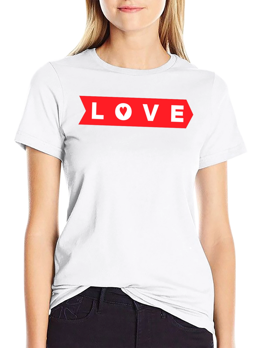 Love Arrow Graphic Tee - Black Heart Detail