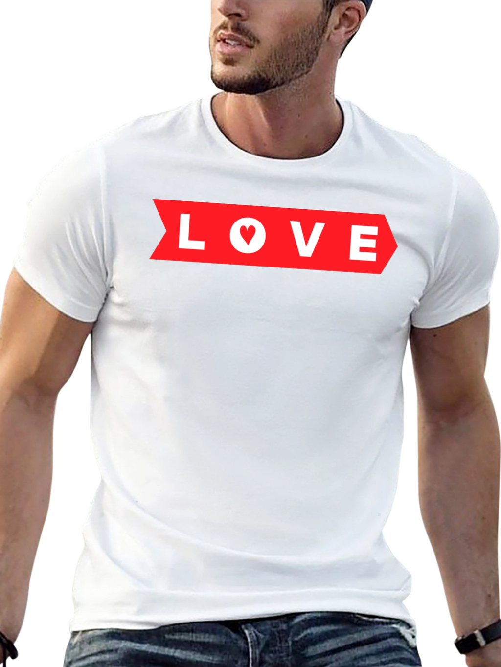 Love Arrow Graphic Tee - Black Heart Detail