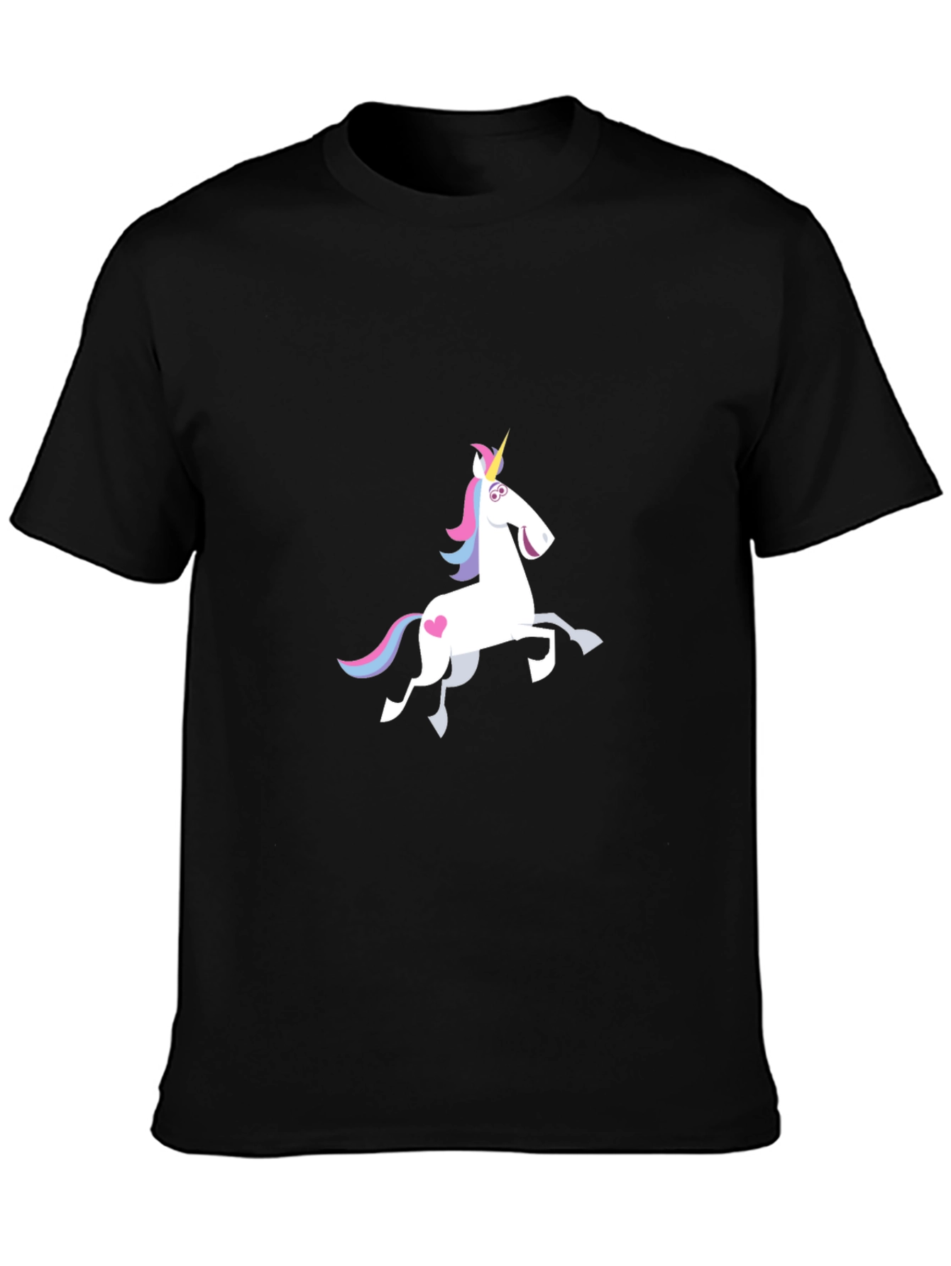 Unicorn Graphic Tee - Black Cotton Casual Shirt