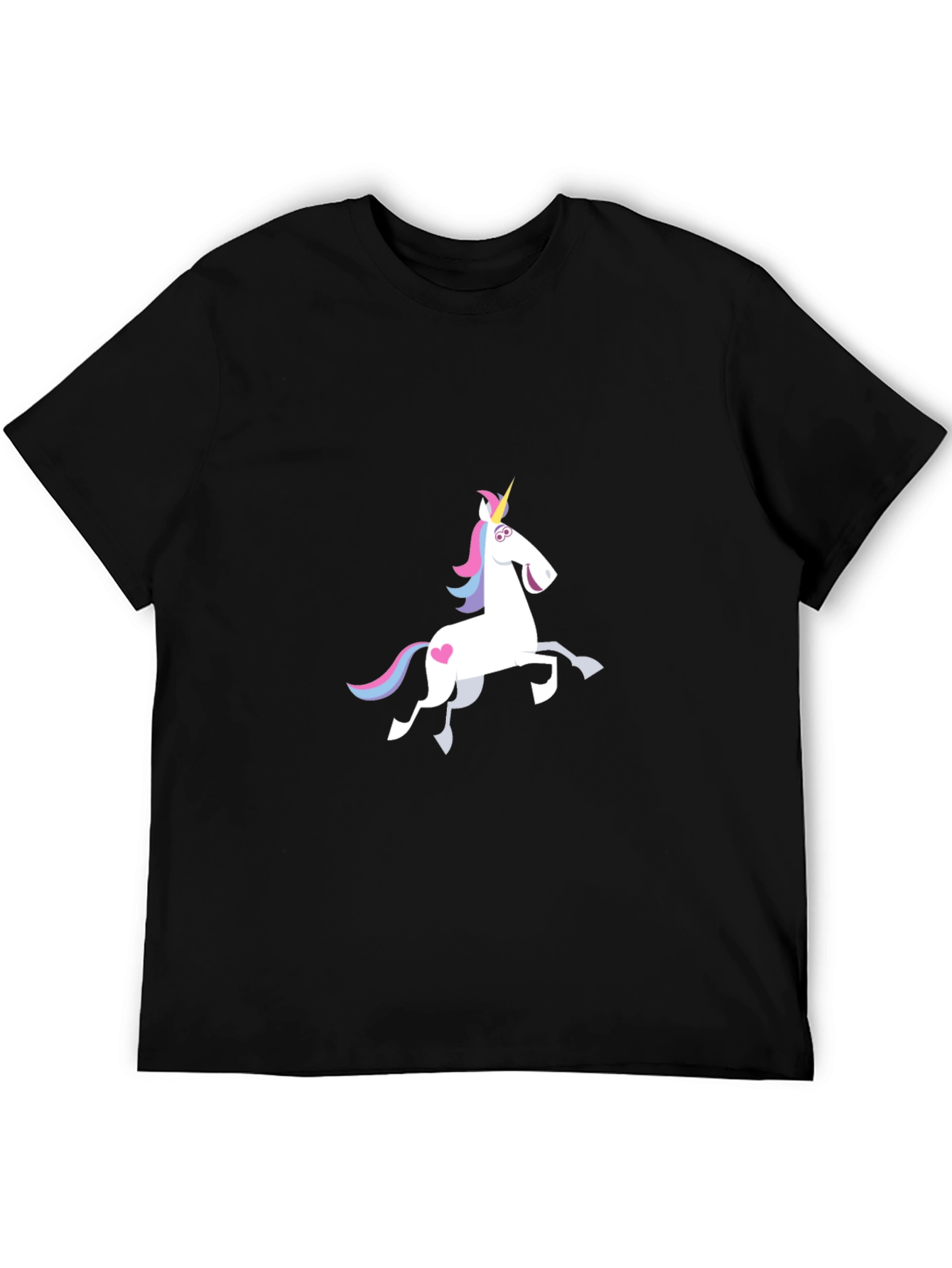 Unicorn Graphic Tee - Black Cotton Casual Shirt