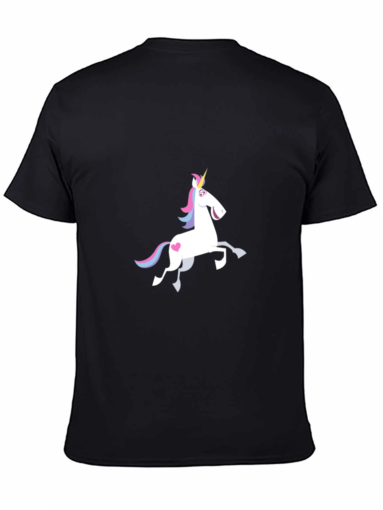 Unicorn Graphic Tee - Black Cotton Casual Shirt