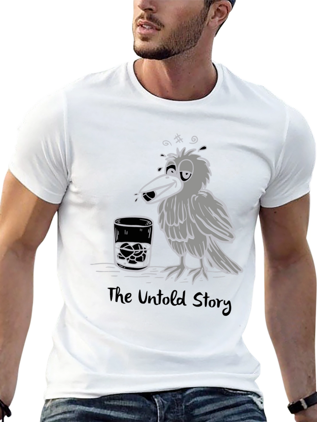 Drunk Crow Graphic T-Shirt - The Untold Story