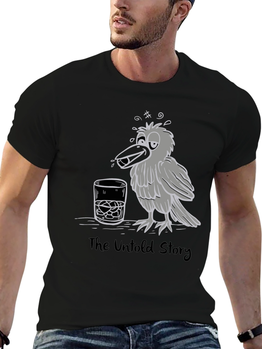 Drunk Crow Graphic T-Shirt - The Untold Story