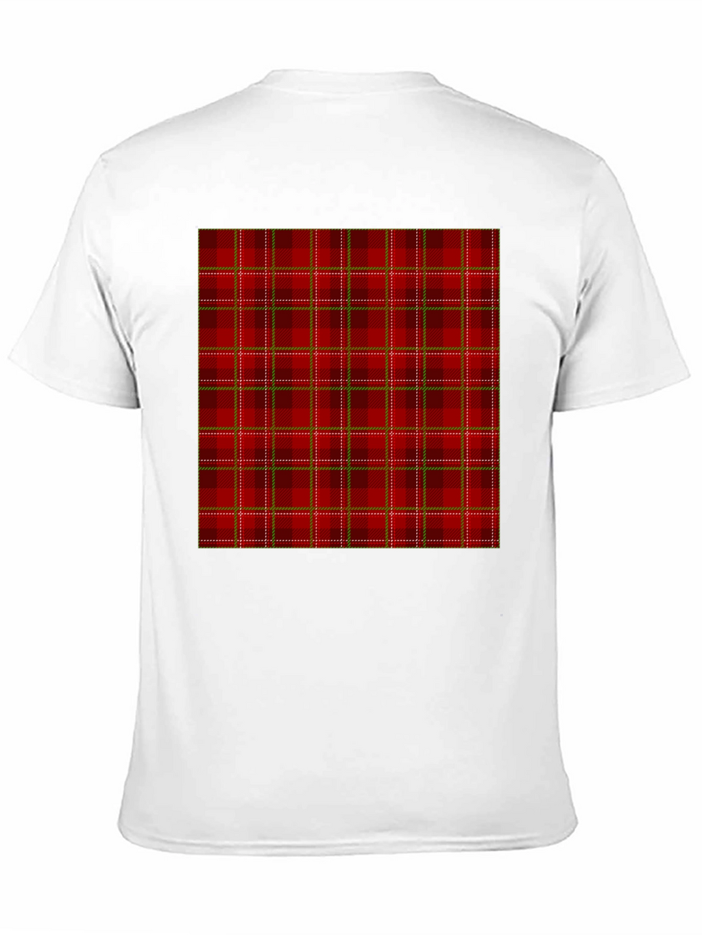 Plaid Pattern Graphic Tee - Casual Style