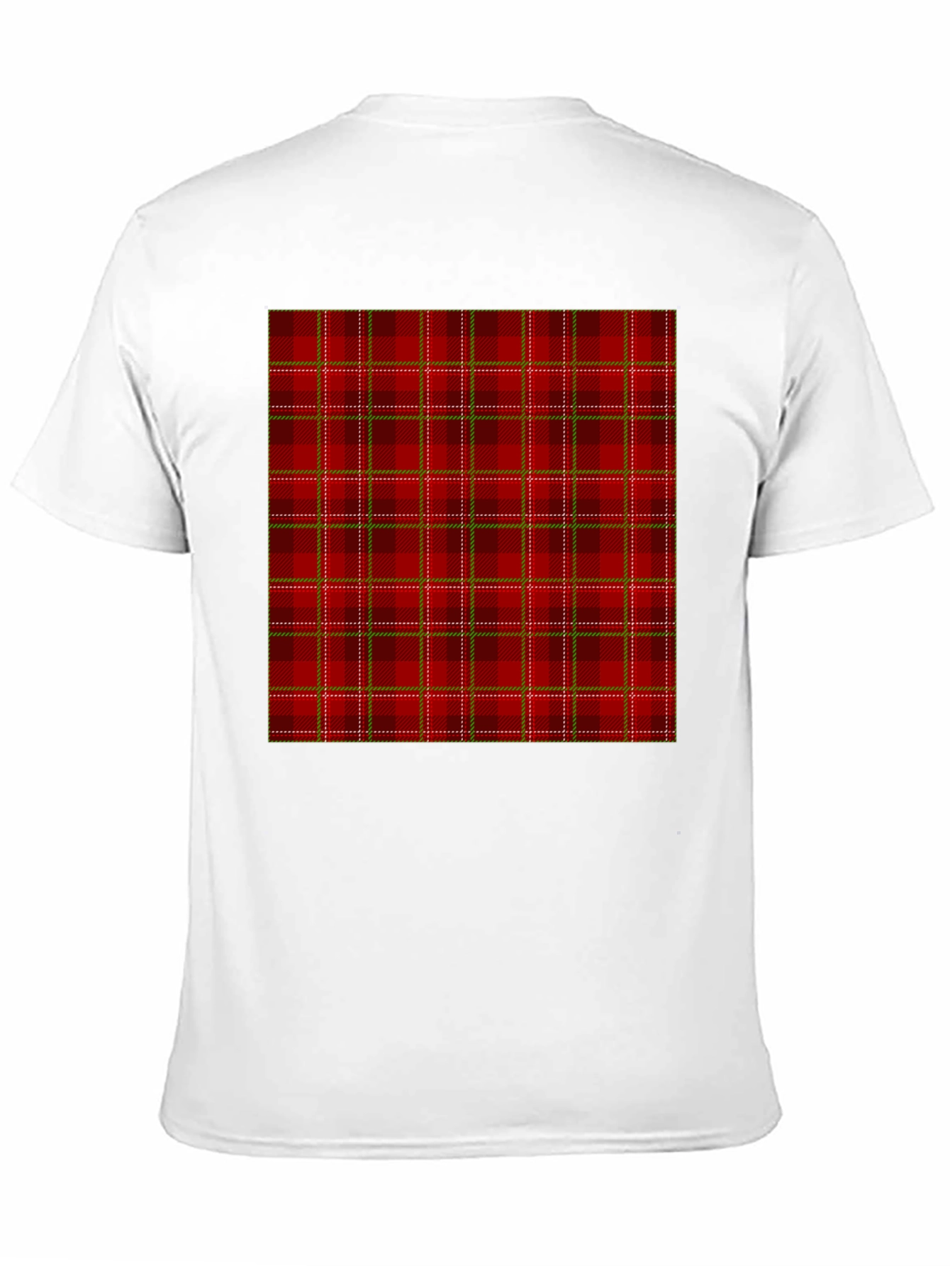 Plaid Pattern Graphic Tee - Casual Style