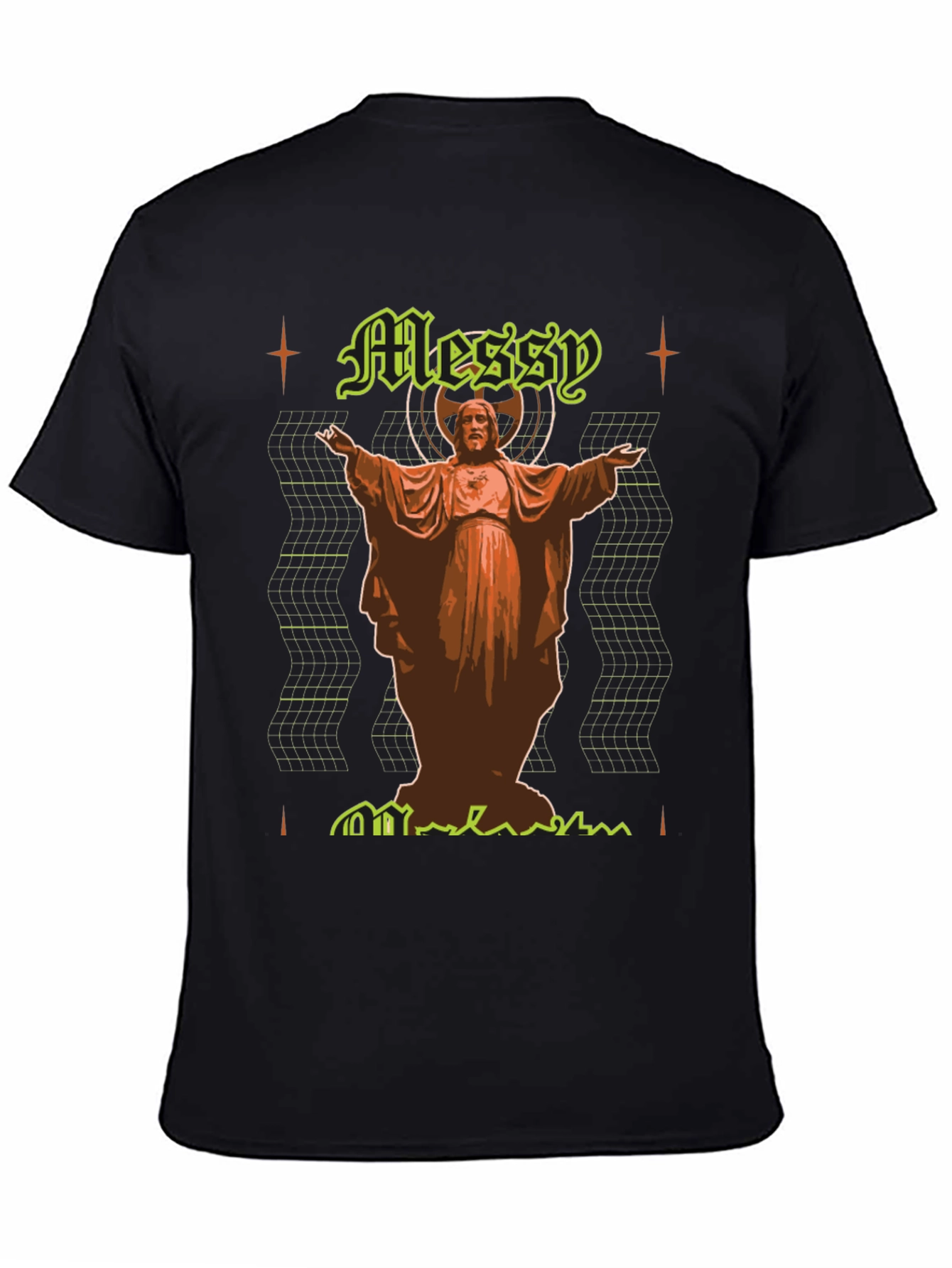 Messy Graphic Tee - Novelty Print Black T-Shirt