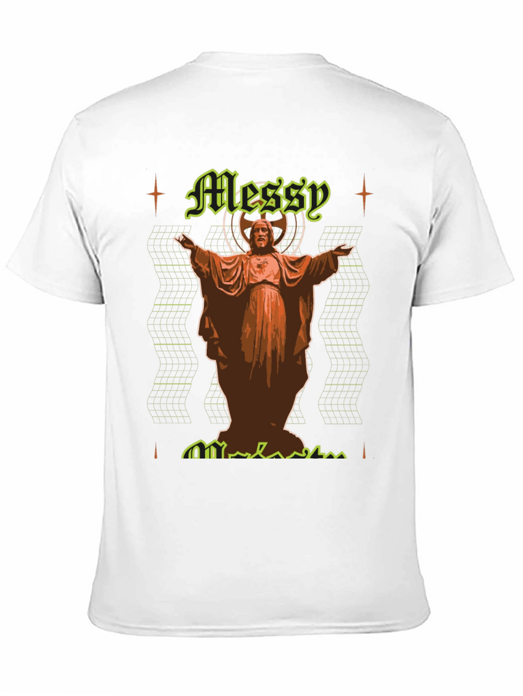 Messy Graphic Tee - Novelty Print Black T-Shirt