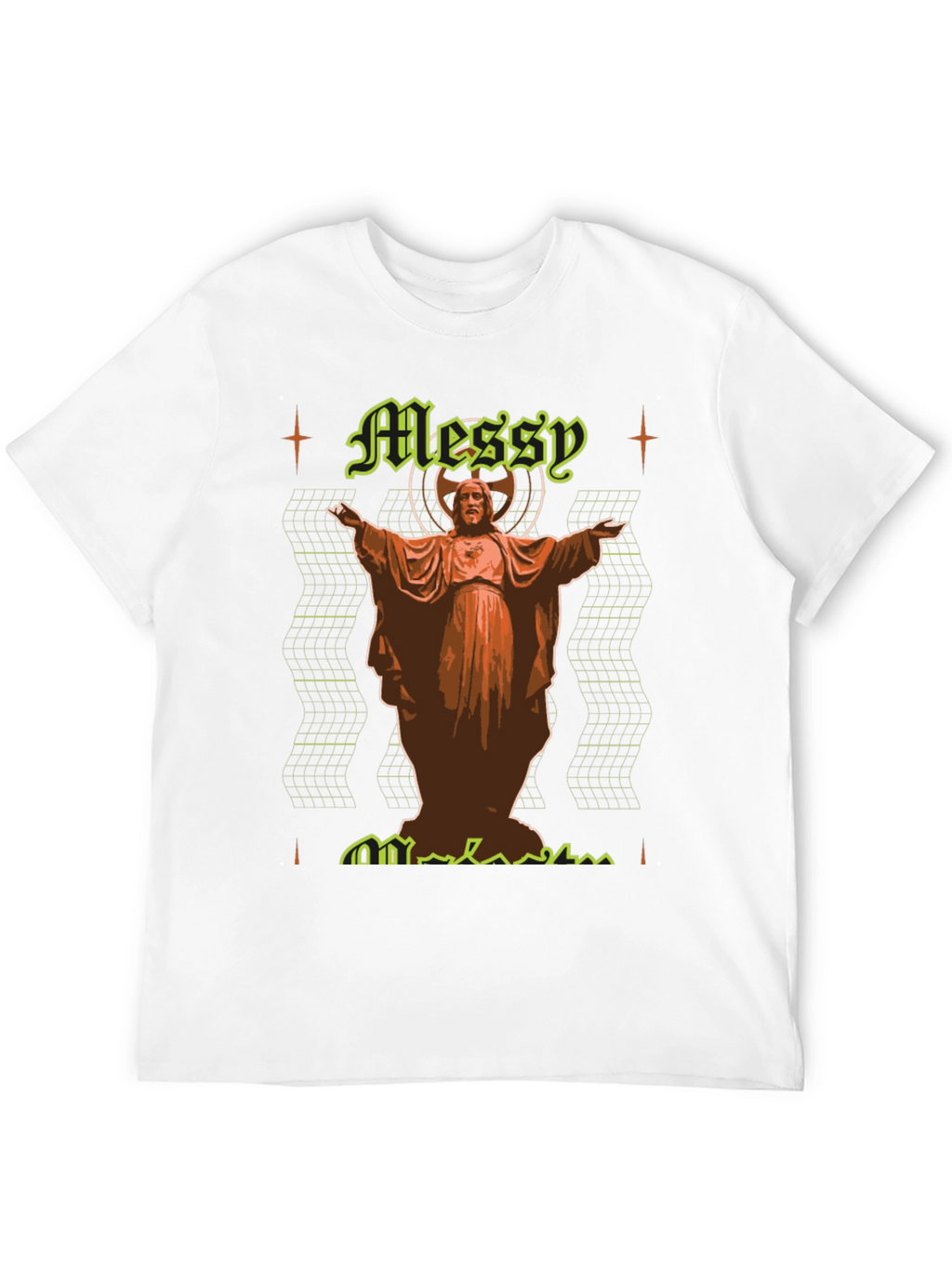 Messy Graphic Tee - Novelty Print Black T-Shirt