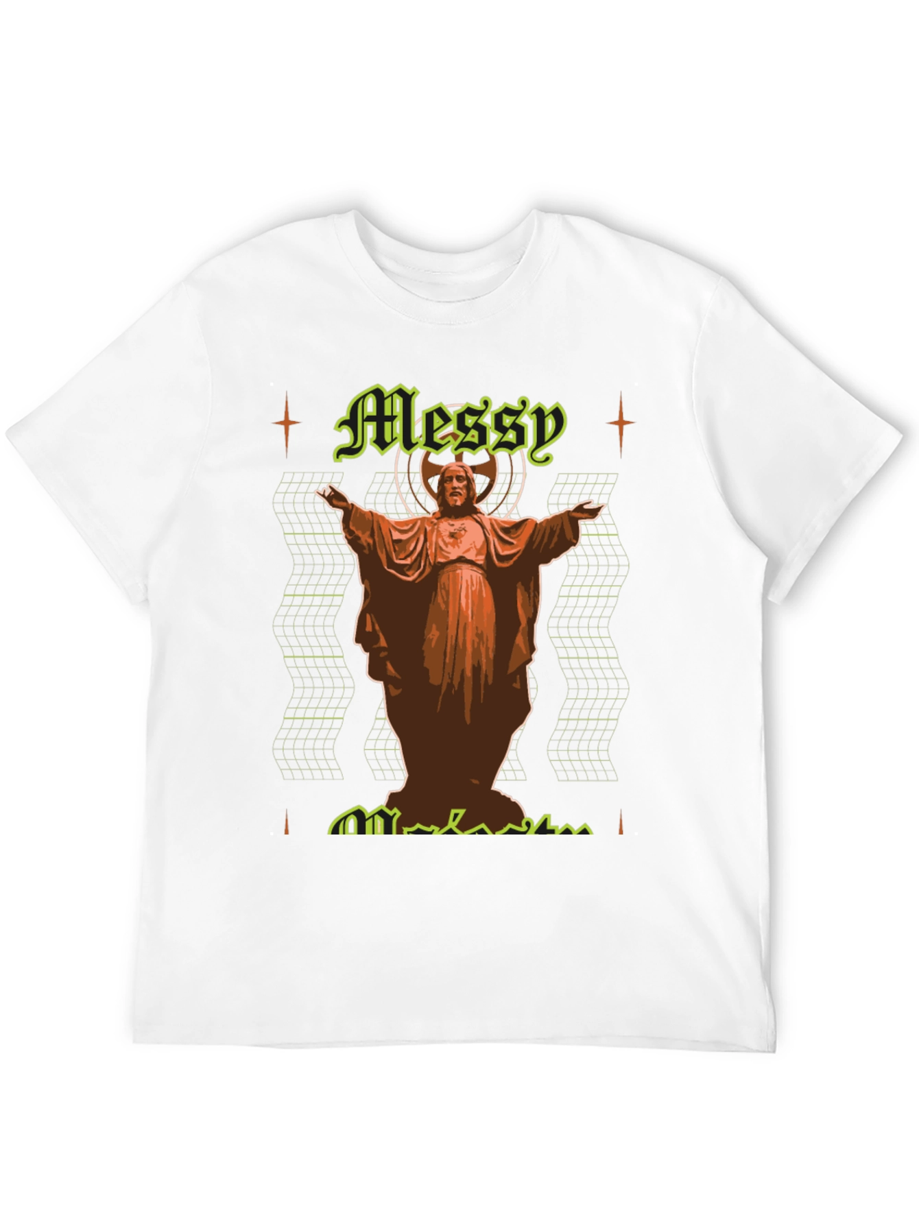 Messy Graphic Tee - Novelty Print Black T-Shirt