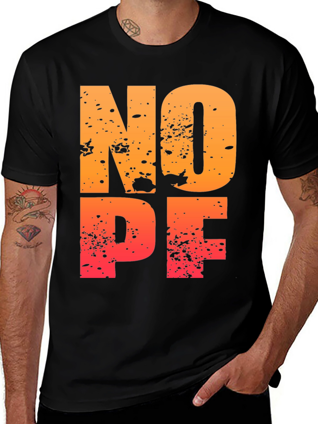 NOPE Distressed Graphic T-Shirt