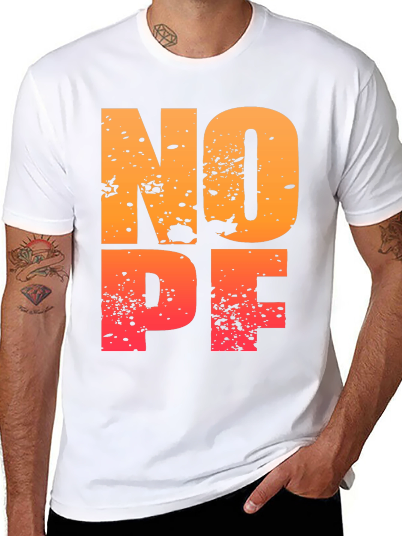 NOPE Distressed Graphic T-Shirt