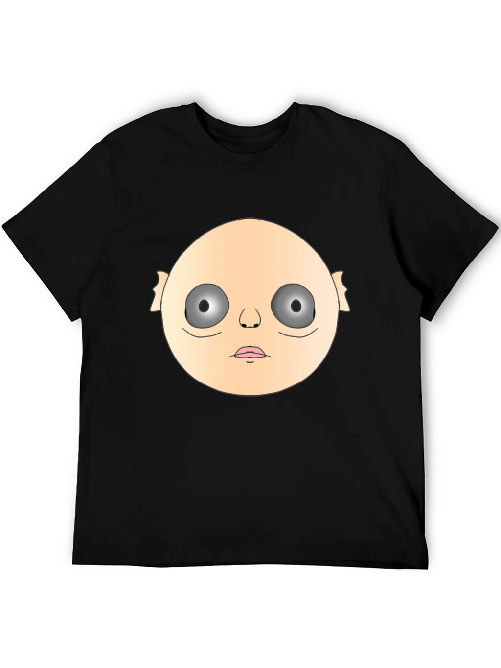 Creepy Face Graphic Black T-Shirt