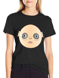 Creepy Face Graphic Black T-Shirt
