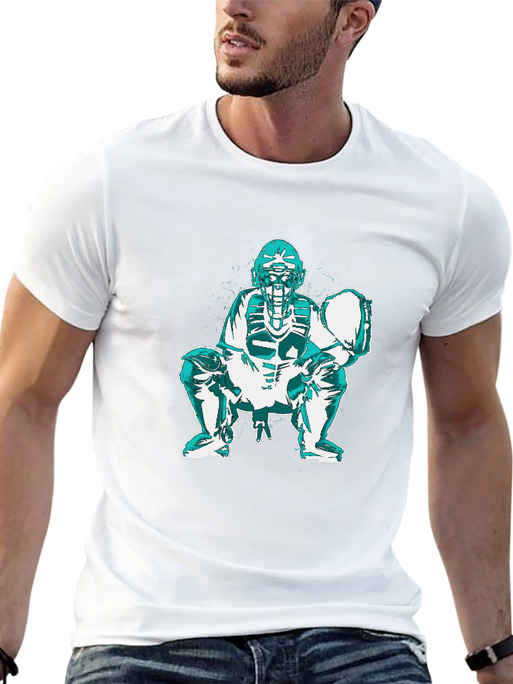 Baseball Catcher Graphic T-Shirt