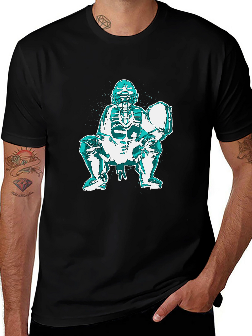 Baseball Catcher Graphic T-Shirt
