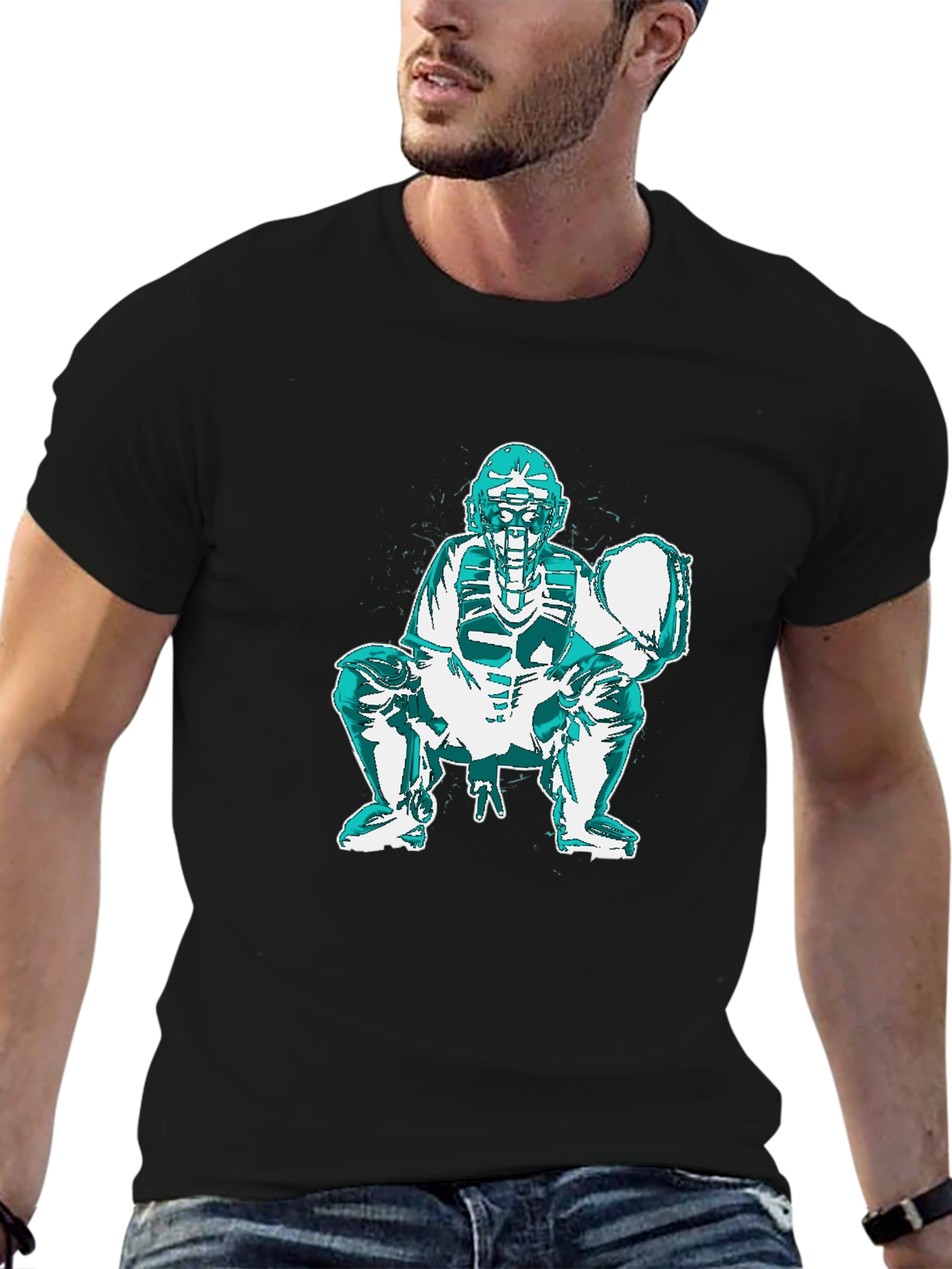Baseball Catcher Graphic T-Shirt