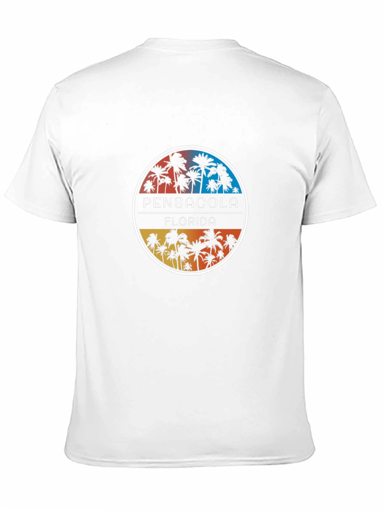 Pensacola Florida Palm Tree Circle Graphic T-Shirt