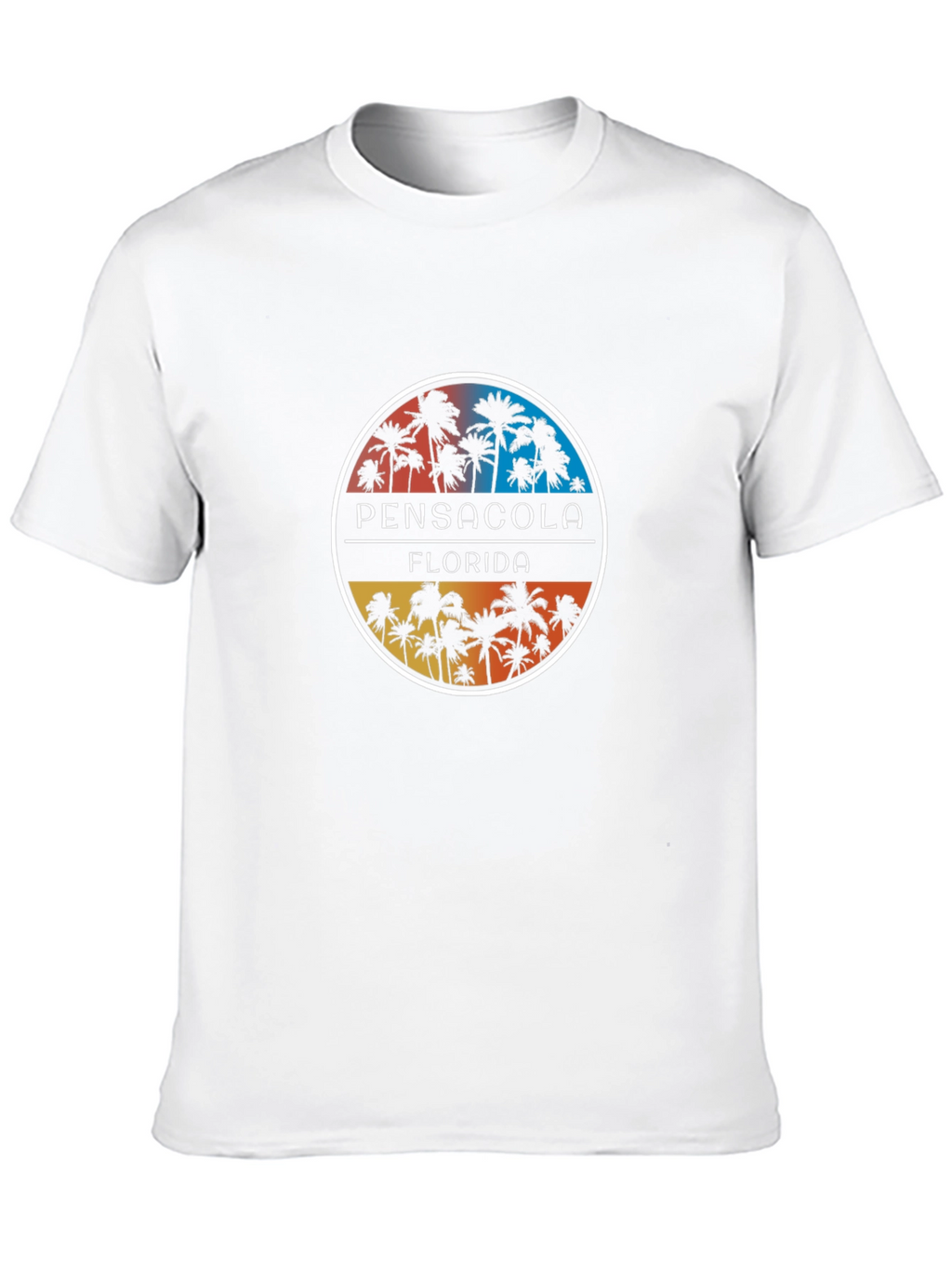 Pensacola Florida Palm Tree Circle Graphic T-Shirt