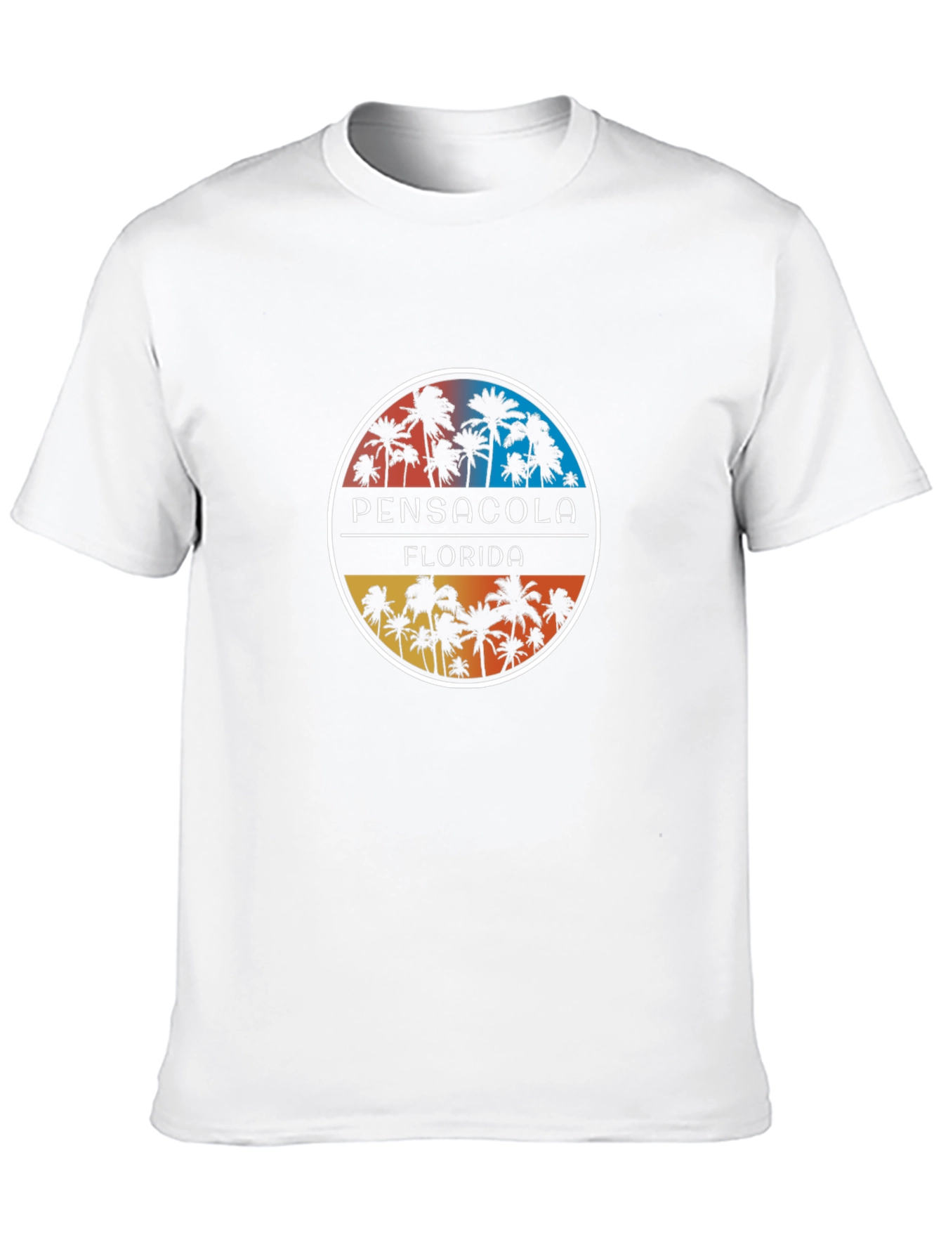 Pensacola Florida Palm Tree Circle Graphic T-Shirt