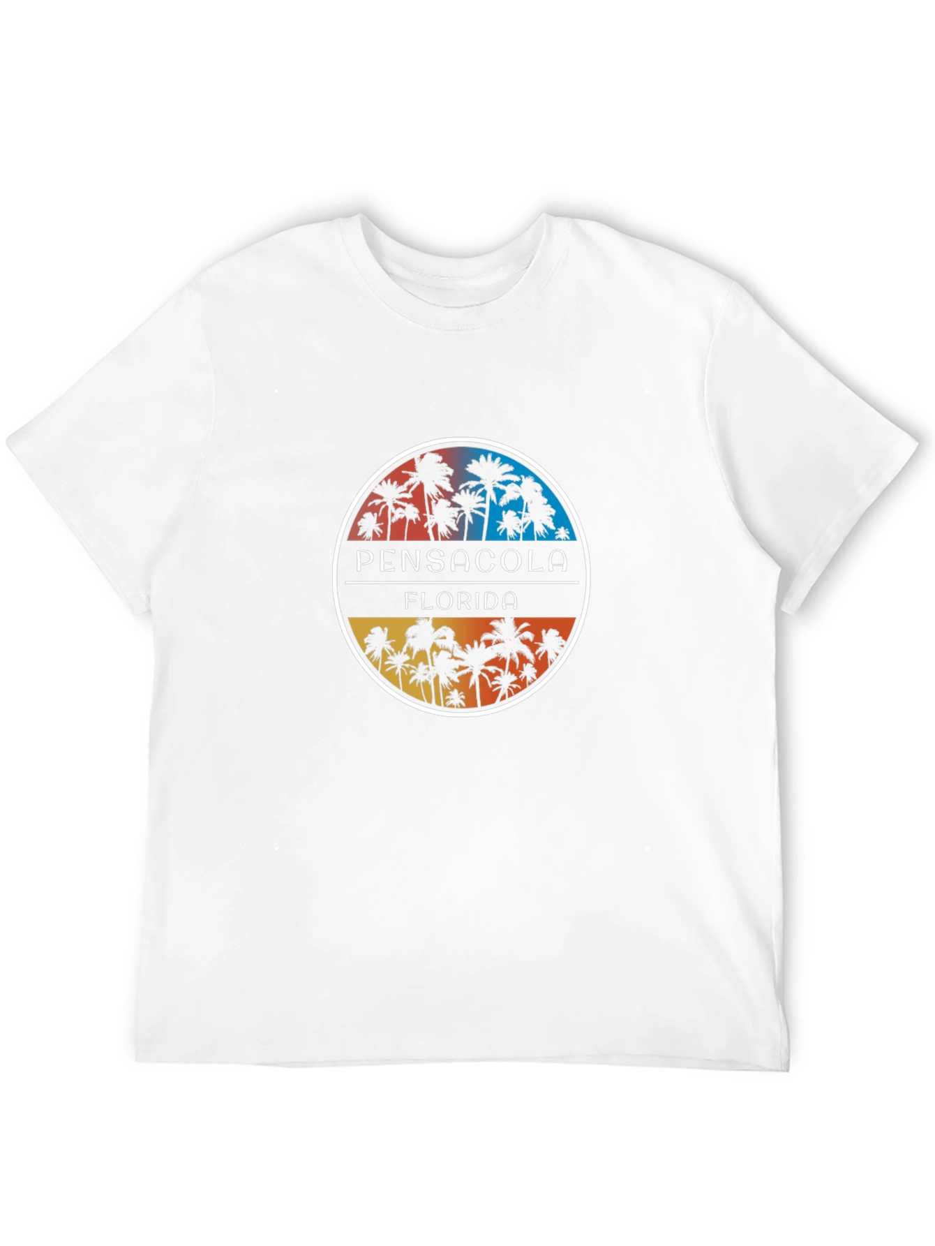 Pensacola Florida Palm Tree Circle Graphic T-Shirt