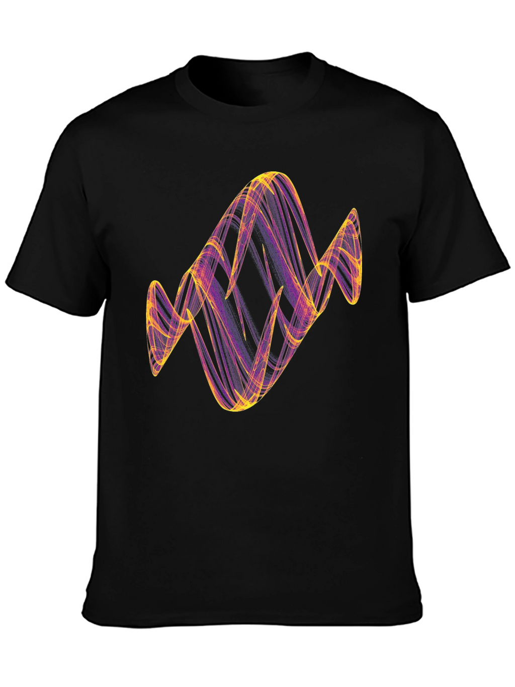 Abstract Line Art Graphic T-Shirt - Black