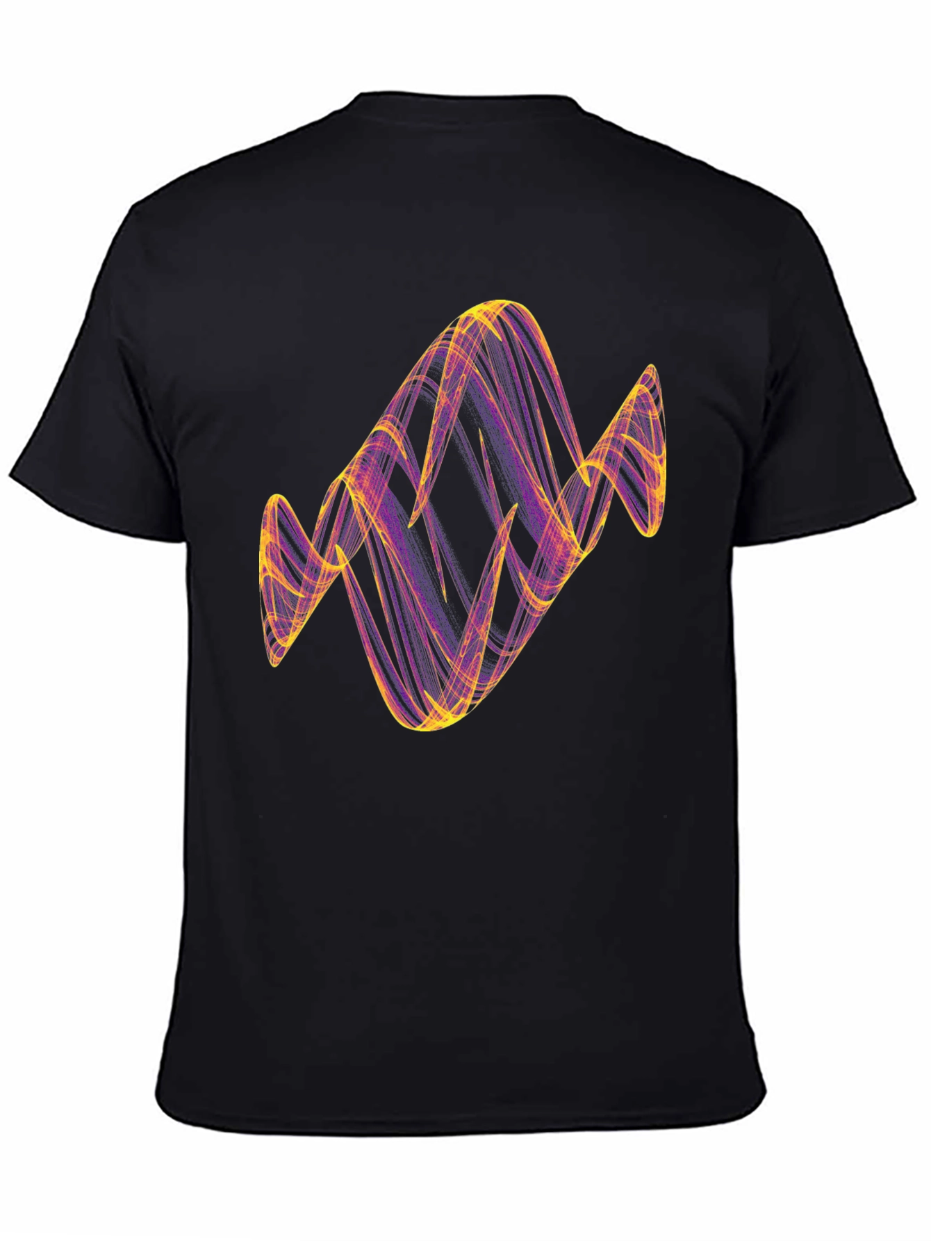 Abstract Line Art Graphic T-Shirt - Black