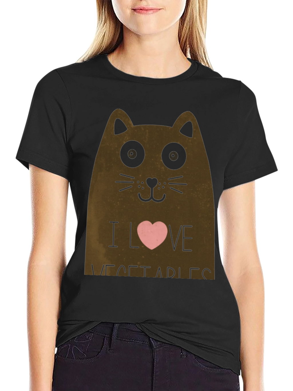 I Love Vegetables Cat T-Shirt