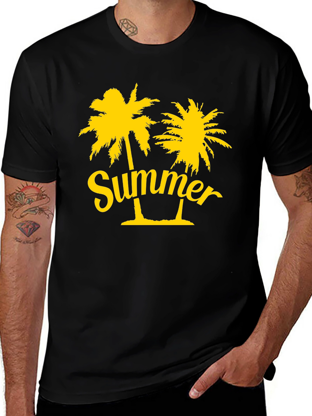Summer Palm Tree Graphic T-Shirt