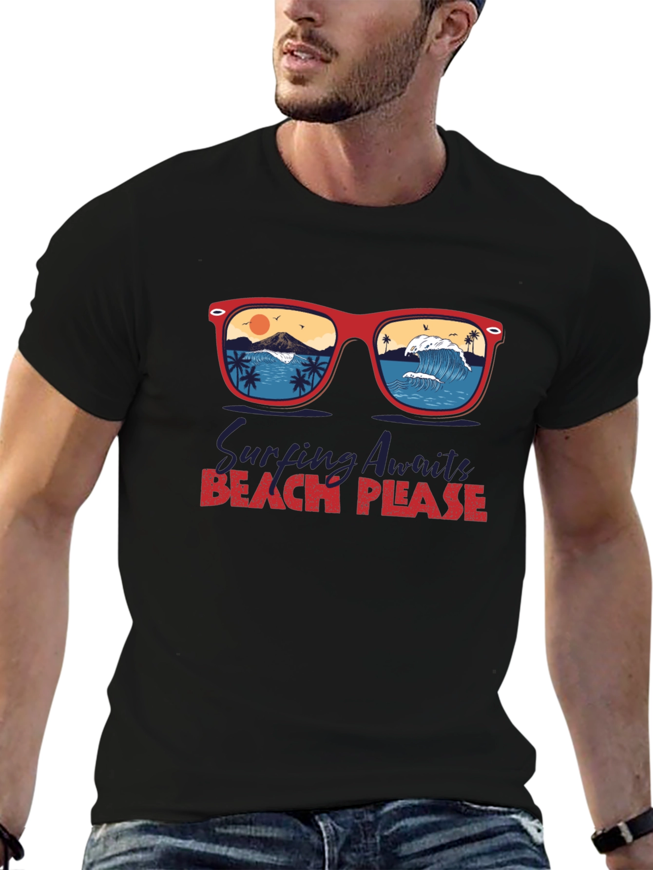 Beach Please T-Shirt Surfing Vacation
