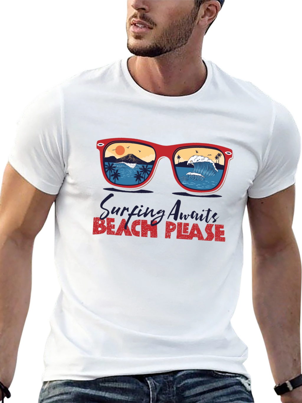 Beach Please T-Shirt Surfing Vacation