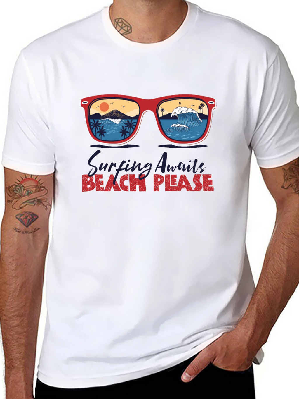 Beach Please T-Shirt Surfing Vacation