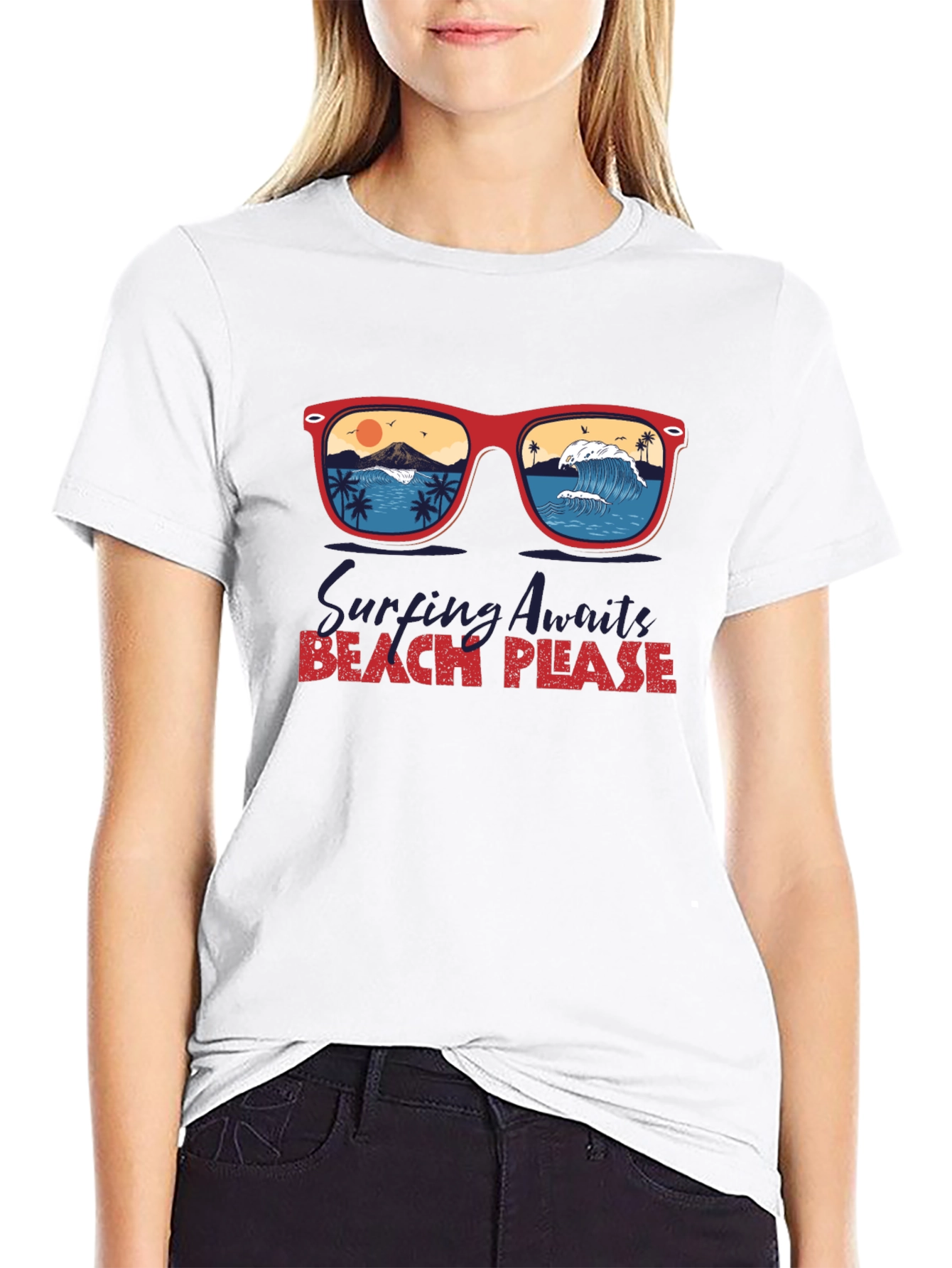 Beach Please T-Shirt Surfing Vacation